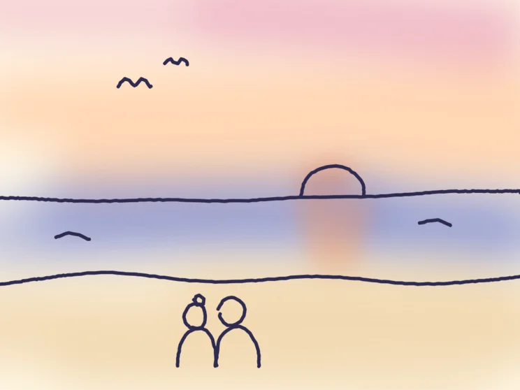Drawing for “The Evening the Sun Sank into the Sea”