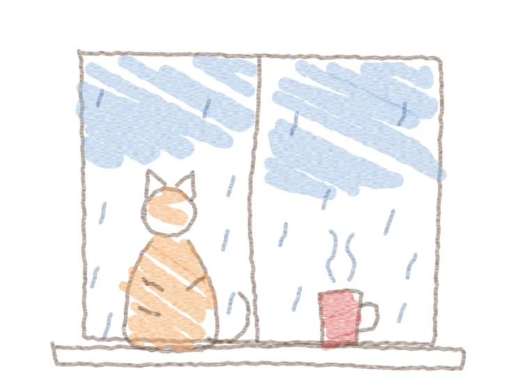 Drawing for “Rainy Day, Bori at the Window”